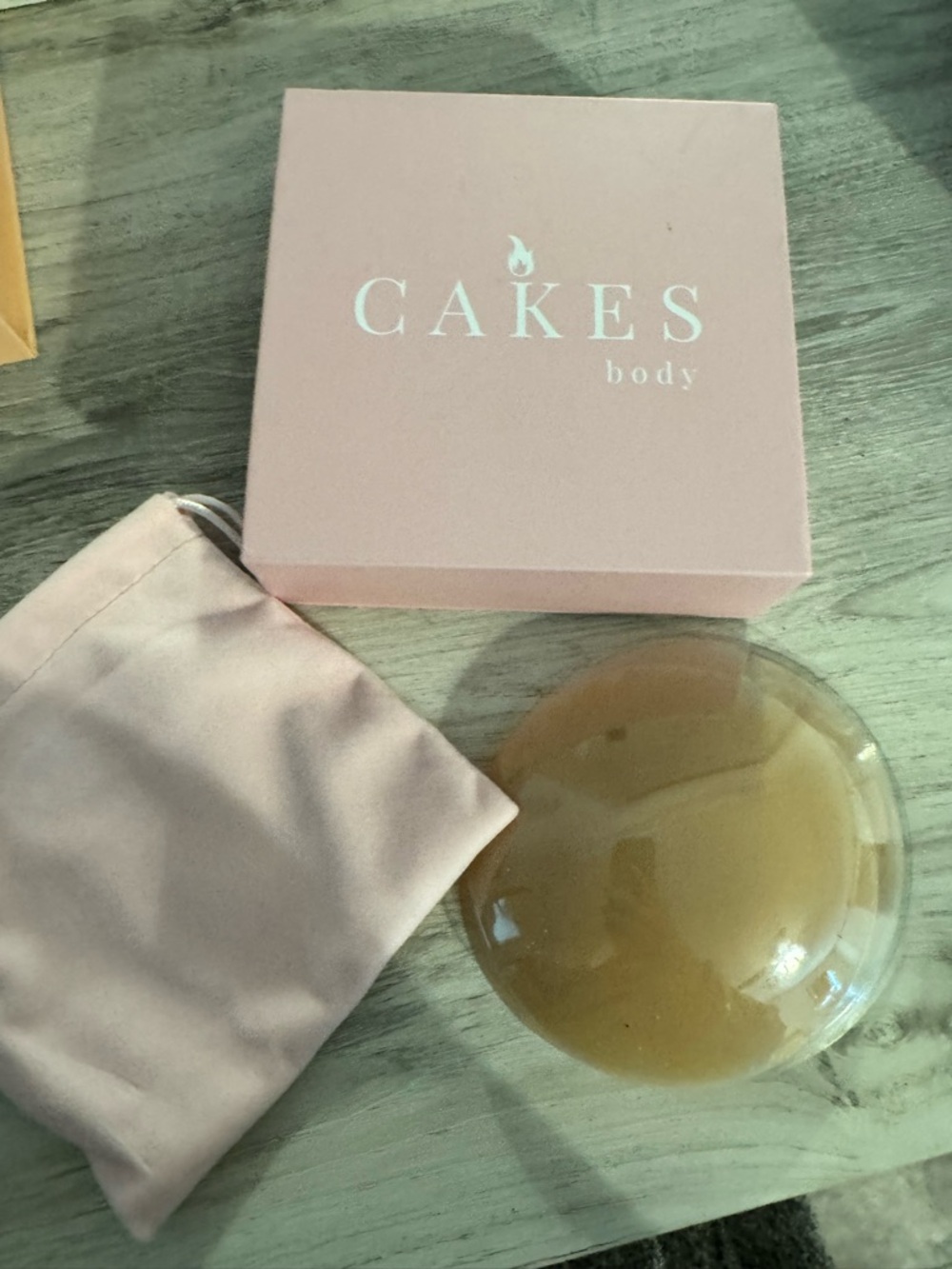 Cake Nude Silicone Adhesive Bra Cups with Pink Storage Pouch